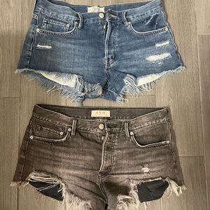 Free People Loving Good Vibrations Cutoff Shorts Denim Size 27 - Blue Shorts